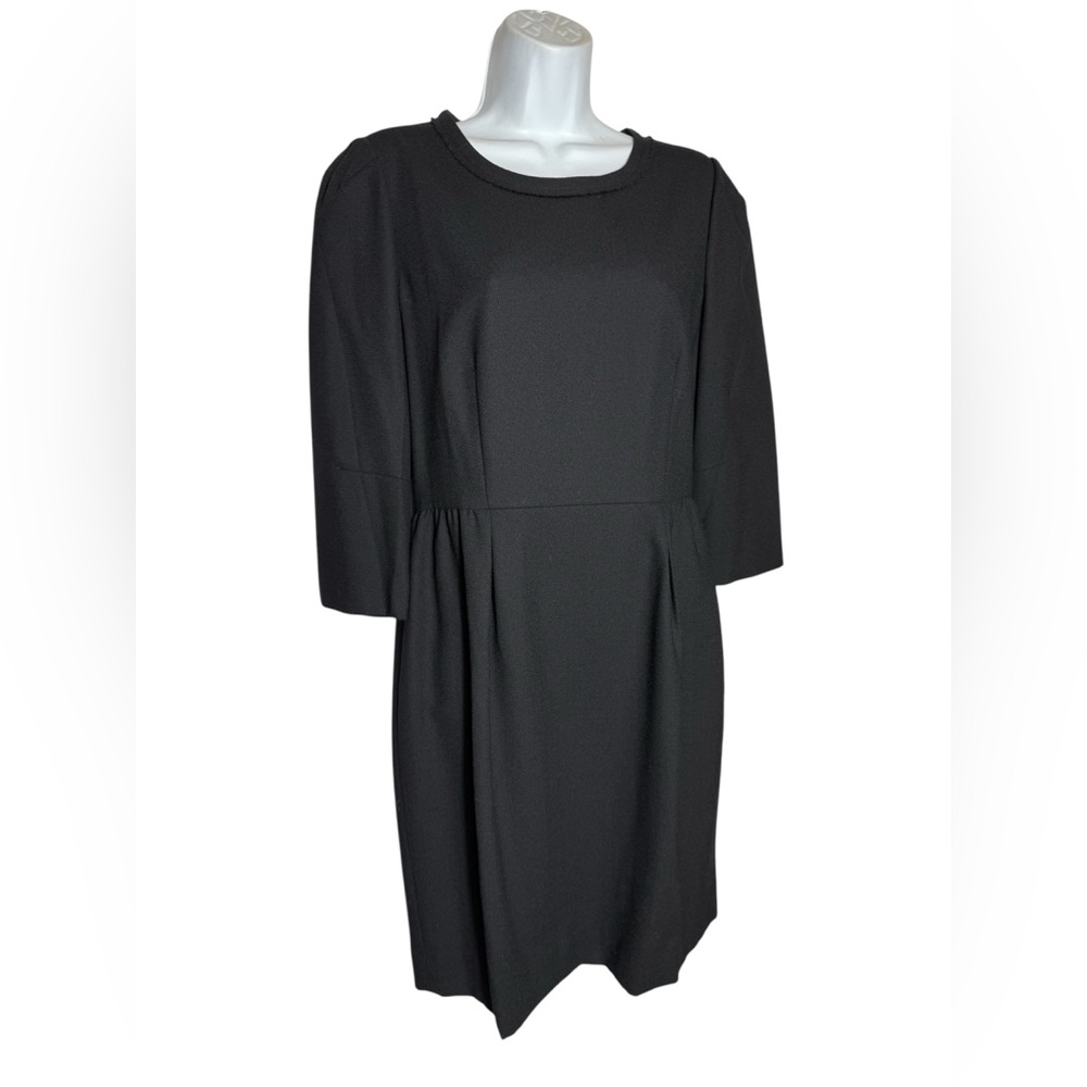 J. Crew Dress Size 6 Solid Black Wool Blend Long Sleeve Dress PERFECT‎ 🖤🖤